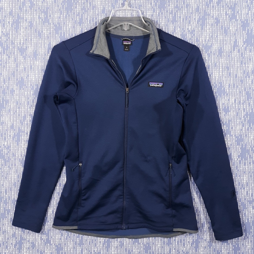 Patagonia Jacket Full Zip Womens M Fleece Lined Blue Outdoor Travel Pockets R